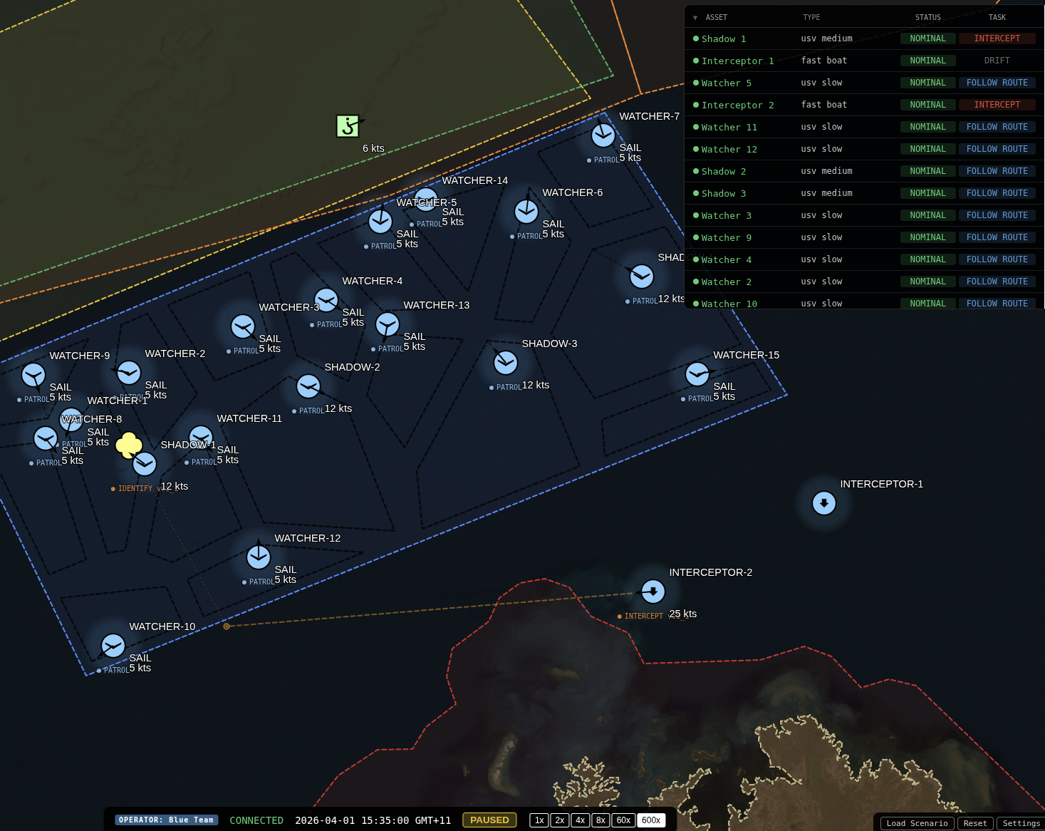 SCIROCCO command & control console — maritime operating picture
